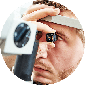 Man Having his Eyes Checked